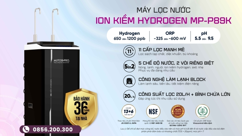Máy lọc nước Mutosi 5 chế độ nước MP-P89K