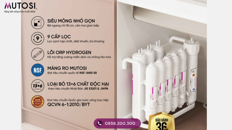 Máy lọc nước Mutosi tủ bếp MP-192