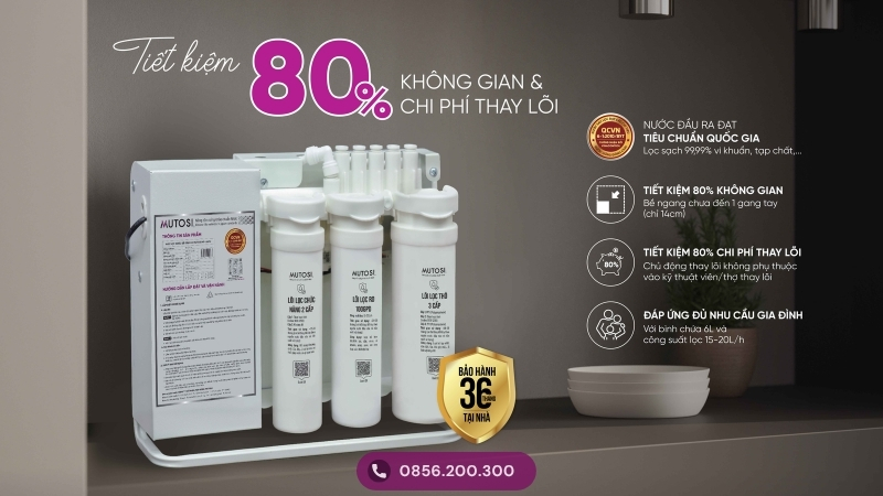 Máy lọc nước Mutosi tủ bếp MP-U60N