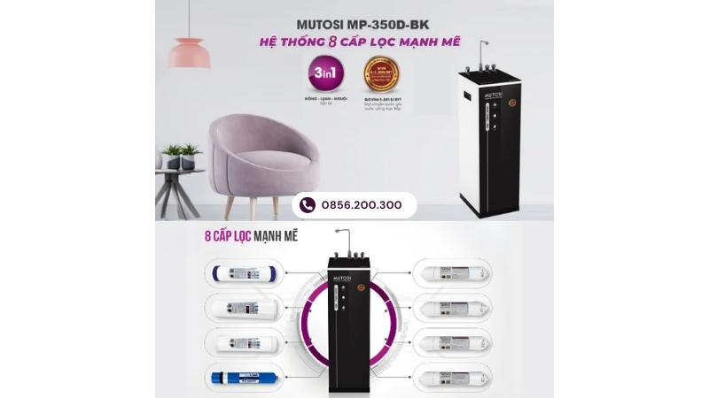 Máy Lọc Nước Nóng Lạnh Nguội Mutosi MP-350D-BKQ