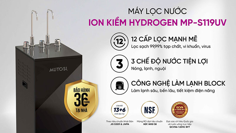Máy lọc nước nóng lạnh Mutosi MP-S119UV