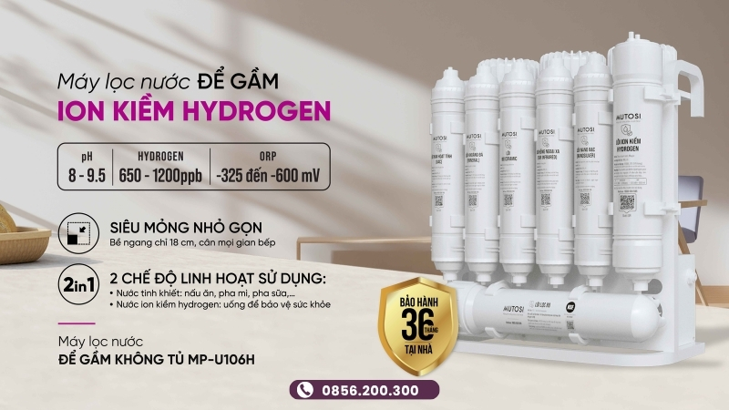 Máy lọc nước Mutosi ion kiềm hydrogen MP-U106H