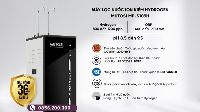Máy lọc nước Mutosi nóng lạnh ion kiềm MP-S109H
