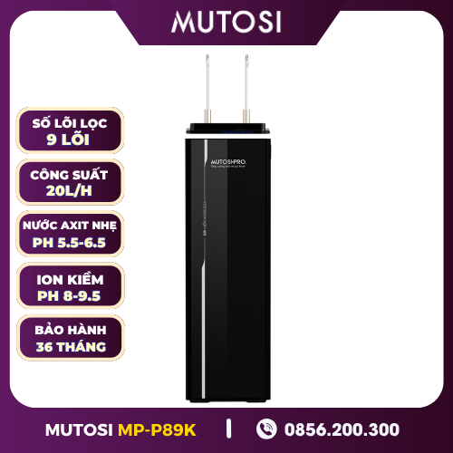 Máy Lọc Nước Điện Giải Ion Kiềm Hydrogen Nóng Nguội Lạnh Mutosi MP-P89K
