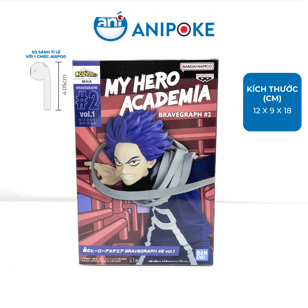 Mô hình Hitoshi Shinso My Hero Academia (Học Viện Anh Hùng) Bravegraph 2 vol 1chính hãng Bandai, FG11-KL