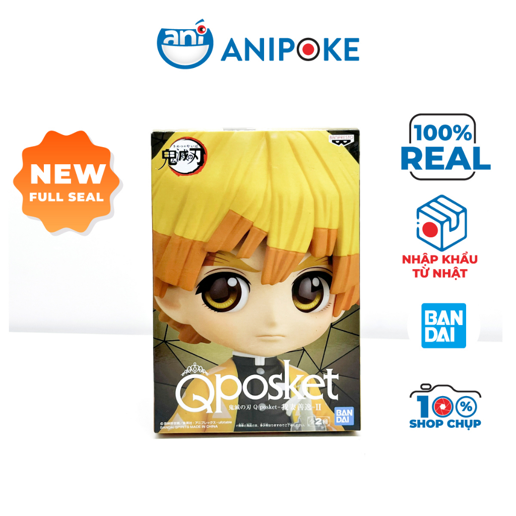 Mô hình Zenitsu vol 2A Qposket Kimetsu no yaiba Thanh gươm diệt quỷ chính hãng Bandai, ( nguyên box) f54-12