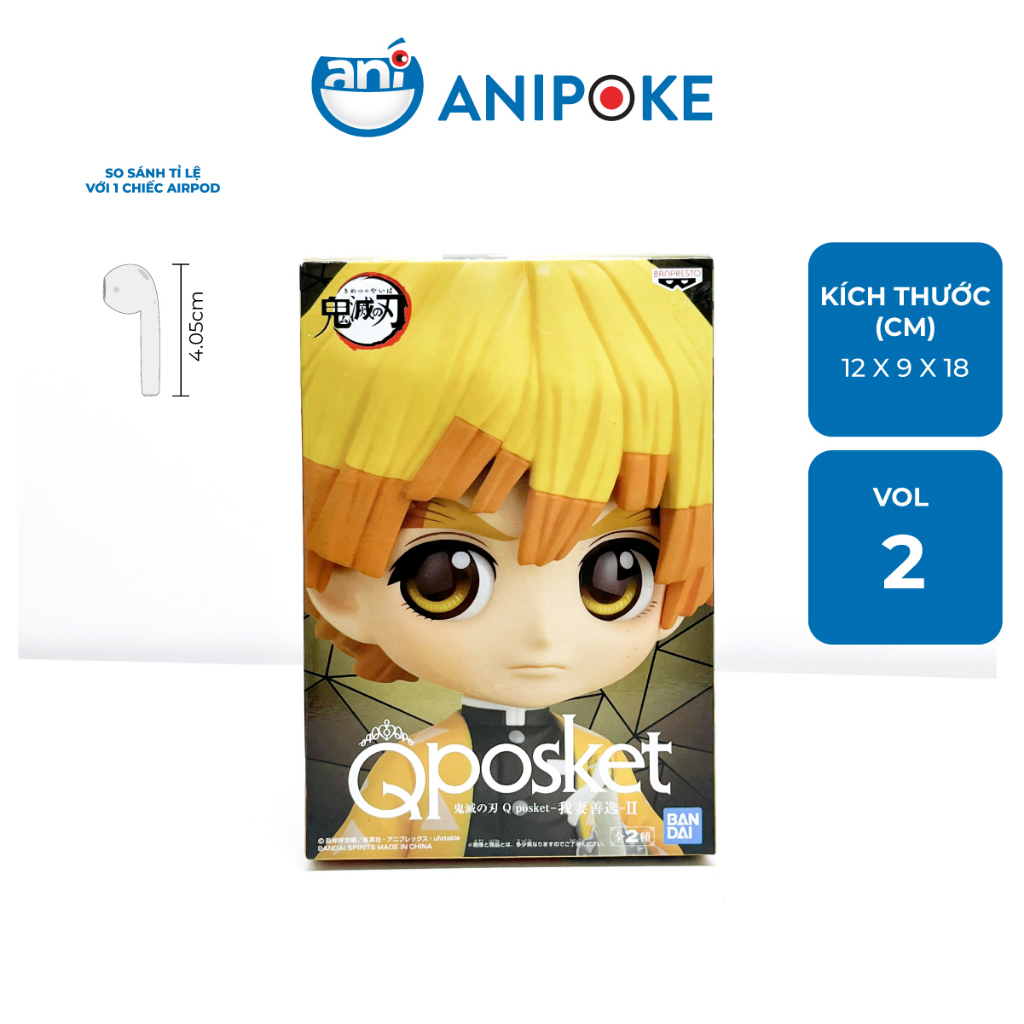 Mô hình Zenitsu vol 2A Qposket Kimetsu no yaiba Thanh gươm diệt quỷ chính hãng Bandai, ( nguyên box) f54-12