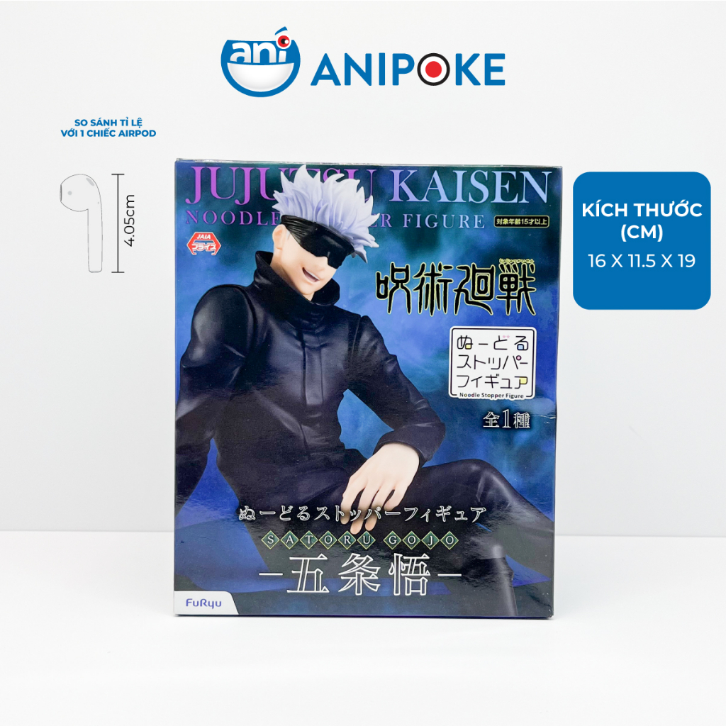 Mô hình Gojo Satoru khăn mắt đen Noodle Stopper Full seal, Jujutsu Nội Địa Nhật Bản, Furyu, chú thuật hồi chiến