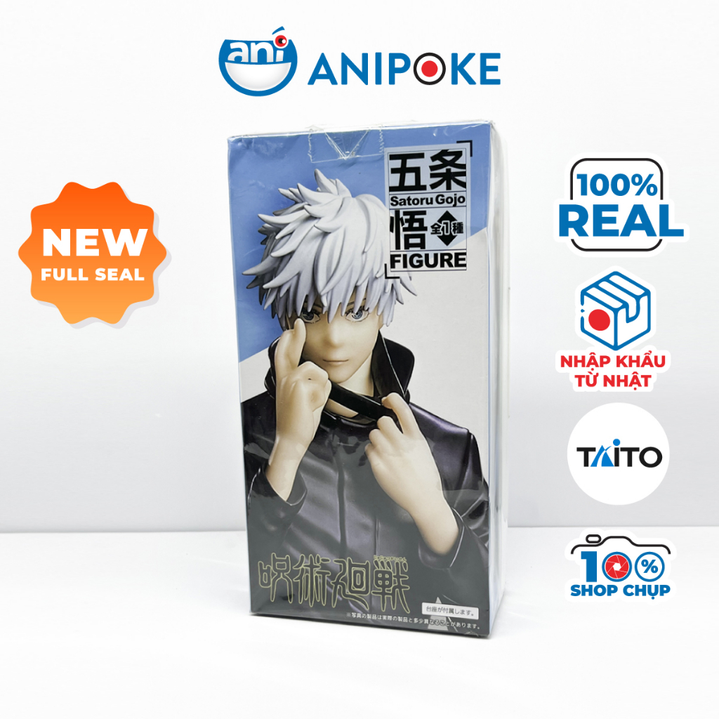 Mô hình Satoru Gojo kéo bịt mắt đen - Jujutsu Kaisen Chú Thuật hồi chiến,  chính hãng Taito, (Nhập Nhật Full box) F5-M