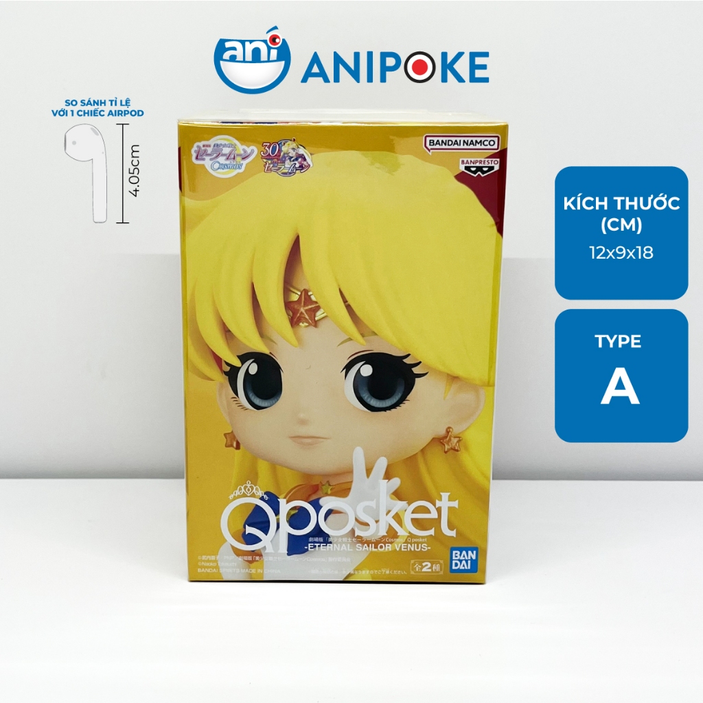 Mô hình Eternal Sailor Venus Thủy Thủ Sao Kim Eternal - Mẫu A, New, full seal Qposket Bandai, hàng nội địa Nhật F17-K