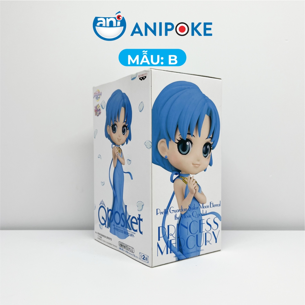 Mô hình Công chúa sao Thủy mẫu  Sailor Mercury, Thủy thủ sao Thủy, full box Qposket Bandai, hàng nội địa Nhật