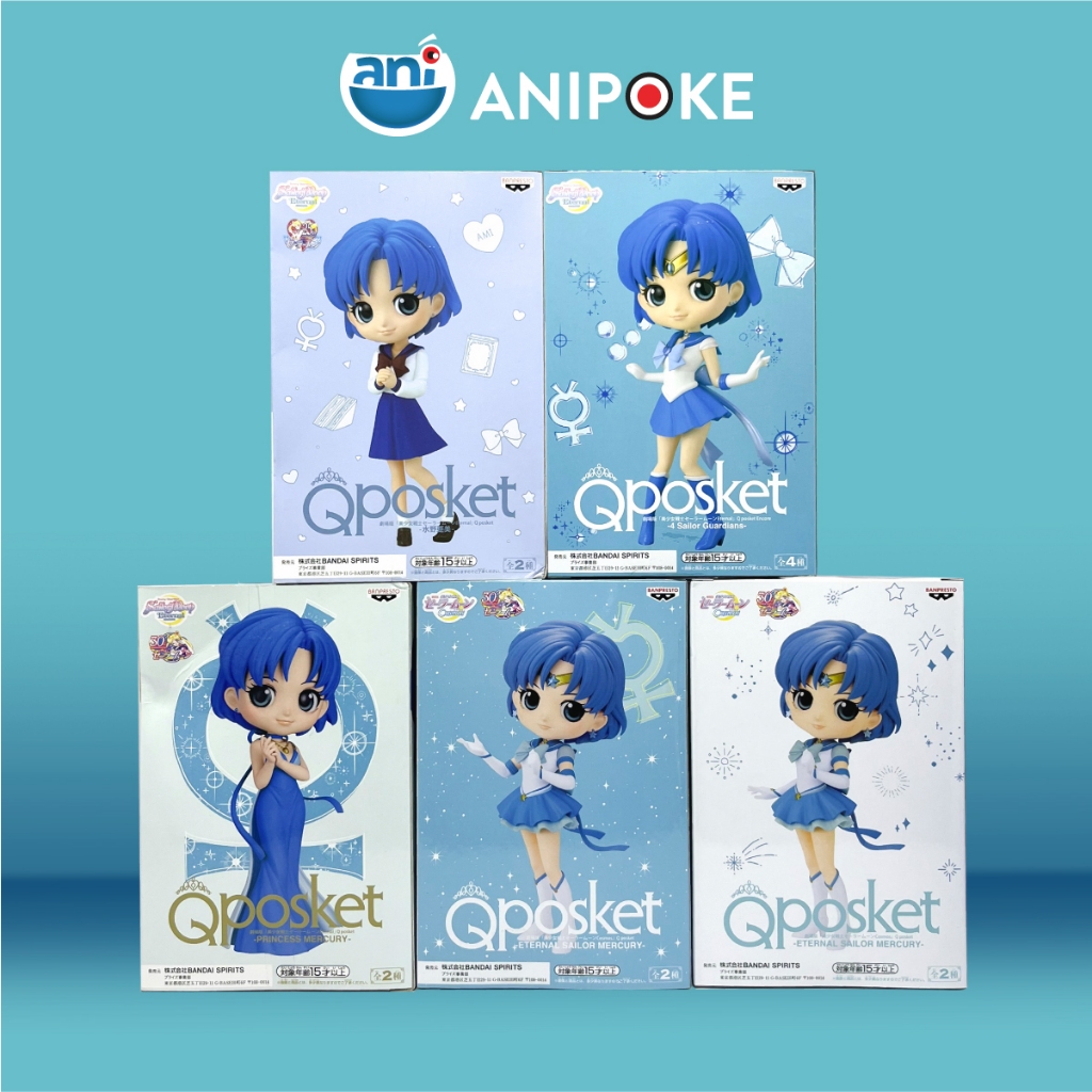 Mô hình Công chúa sao Thủy mẫu  Sailor Mercury, Thủy thủ sao Thủy, full box Qposket Bandai, hàng nội địa Nhật
