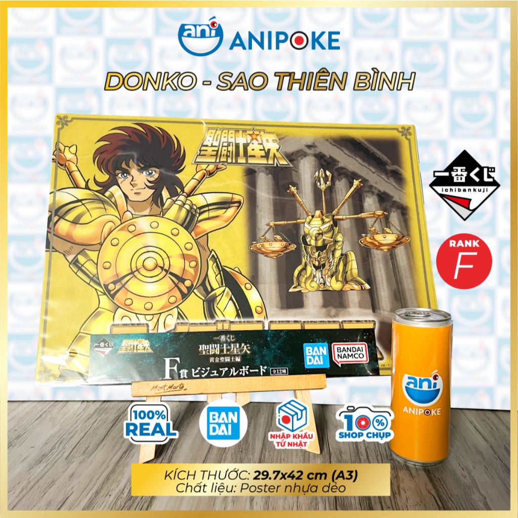 Poster nhựa dẻo Saint Seiya Shaka Donko Xử Nữ Kim Ngưu Song Tử Song Ngư Thiên Bình Bò Cạp Thiên Bình Ichiban Kuji