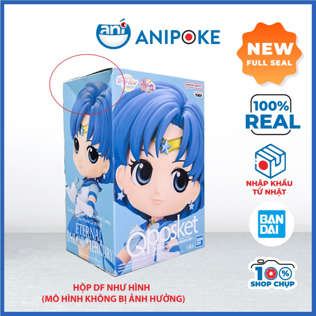 Mô hình Eternal Sailor Mercury, Thủy Thủ Sao Thủy Eternal - MẫuA, New, full seal Qposket, hàng nội địa Nhật F17E