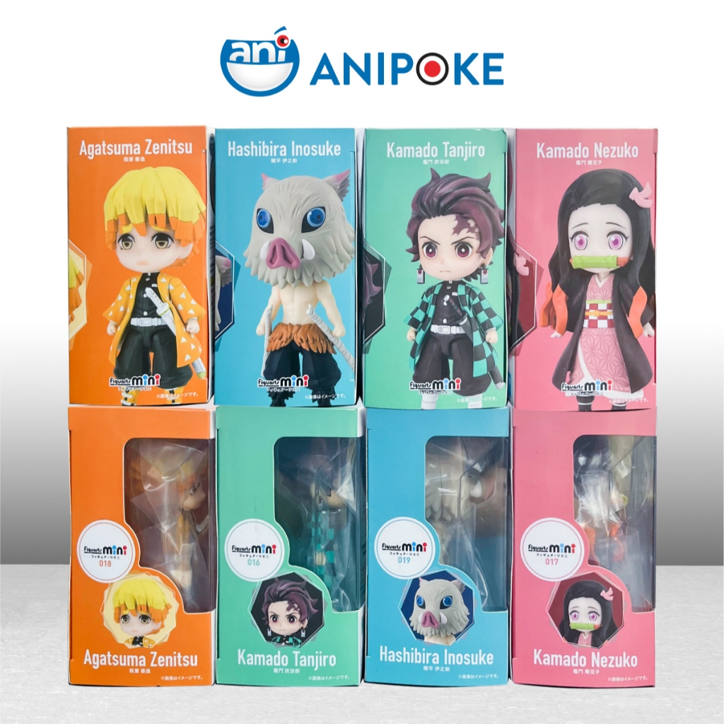 Mô hình Figuarts mini Tanjiro Nezuko Zenitsu Inosuke chính hãng Nhật.