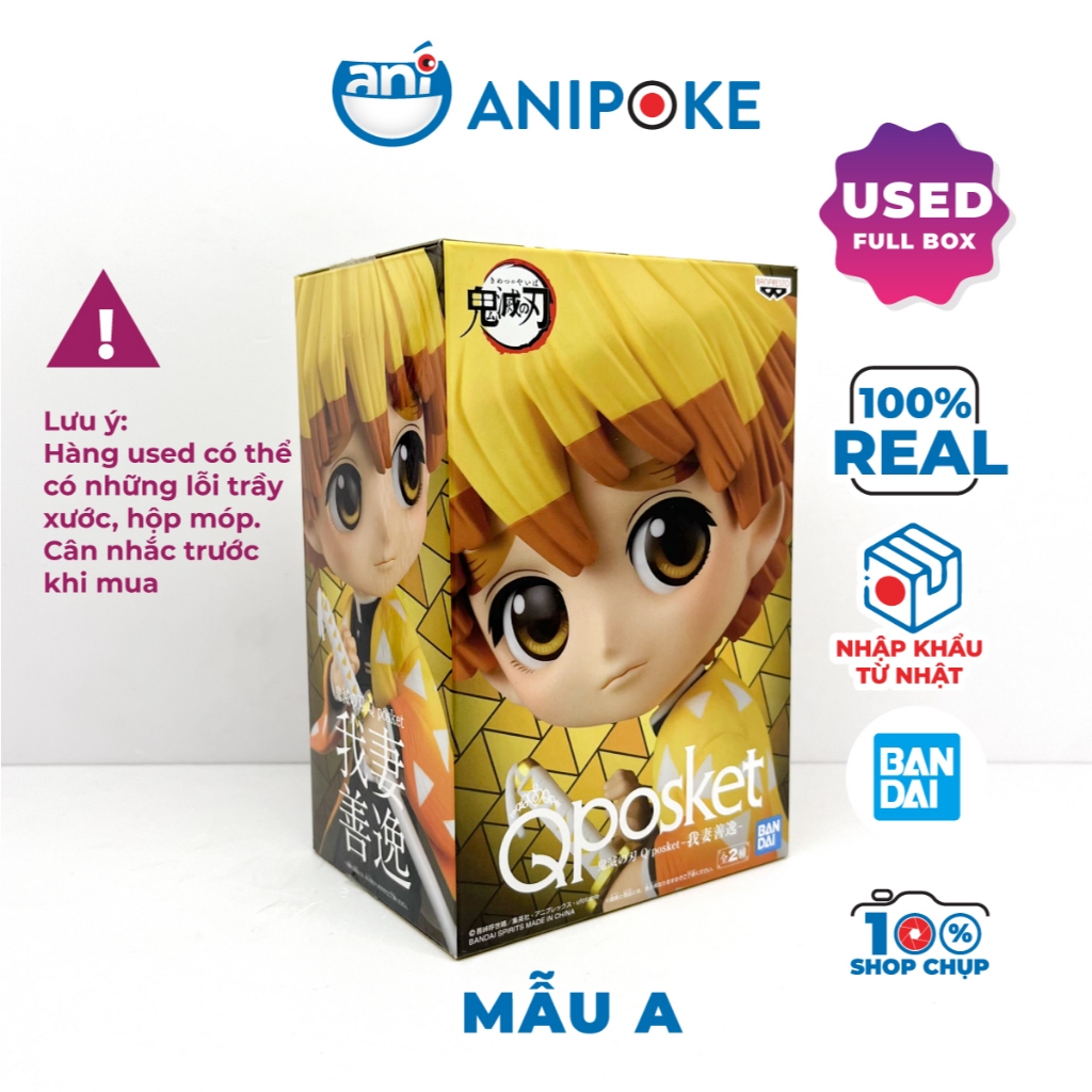 Mô hình Zenitsu vol 1 Qposket Kimetsu no yaiba Thanh gươm diệt quỷ chính hãng Bandai, (full box) Nhập từ Nhật KNY