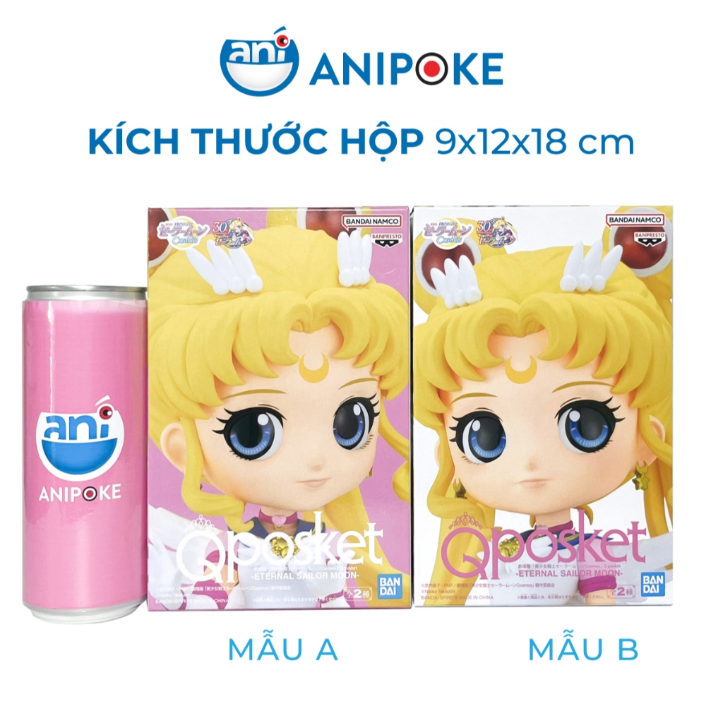 Mô hình Eternal Sailor Moon, Thủy Thủ Mặt Trăng Eternal Q psket, New, full seal Qposket hàng nội địa Nhật