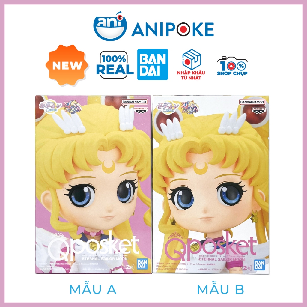 Mô hình Eternal Sailor Moon, Thủy Thủ Mặt Trăng Eternal Q psket, New, full seal Qposket hàng nội địa Nhật