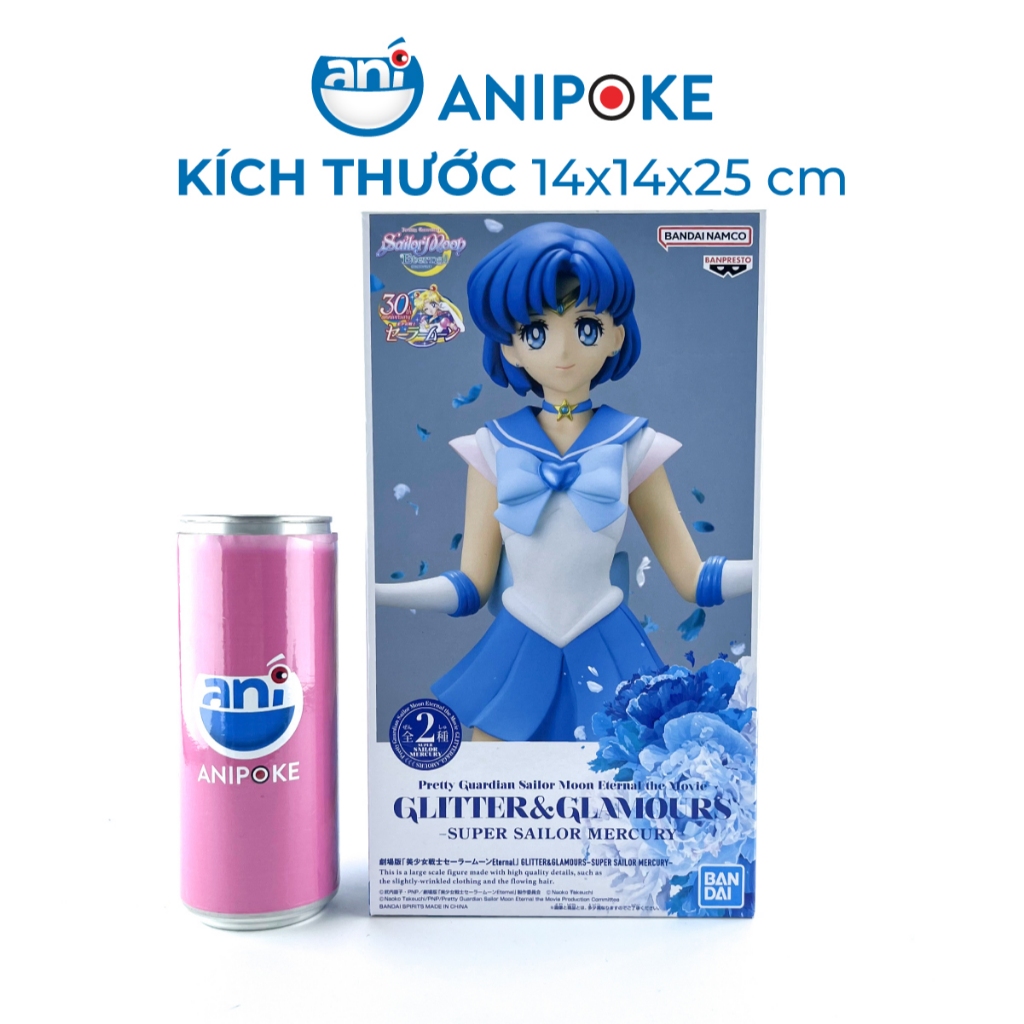 Mô hình Super Sailor Mercury Glitters and glamous Thủy Thủ Sao Thủy New, full seal  Bandai, hàng nội địa Nhật F44-7