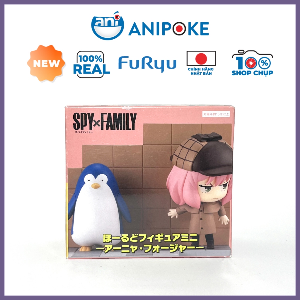 Mô hình  thám tử Anya Forger và chim cánh cụt spy x family Chính hãng Furyu Nhật Full box) f0-43