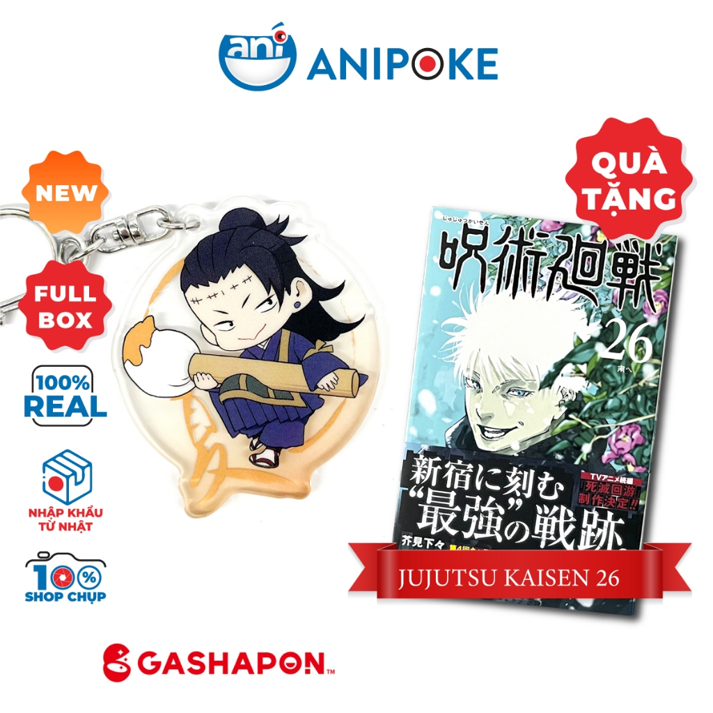 Móc khóa Gojo Sukuna Yuji Megumi Nanami Jujutsu Kaisen + Quà tặng Jujutsu Kaisen 26 27 28 29 30 - chính hãng Nhật Bản