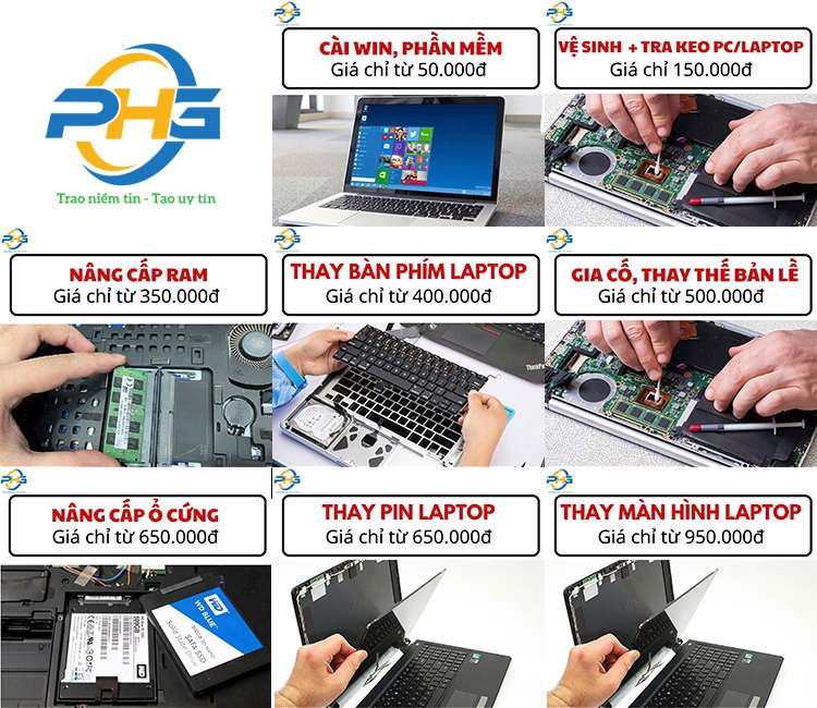 Bảng giá dịch vụ laptop Phạm Hoàng Gia