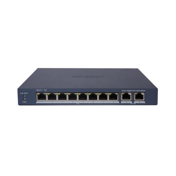 Switch mạng thông minh 8 cổng PoE Gigabit, DS-3E1510P-EI/M