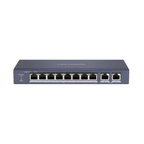 Switch mạng 8 cổng PoE 100M, 2 cổng uplink Gigabit, Layer 2, DS-3E0310P-E/M