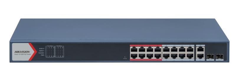 Switch mạng thông minh 16 cổng PoE, DS-3E1318P-EI