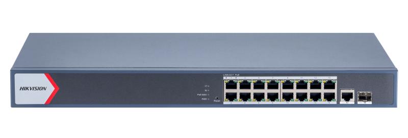 Switch mạng thông minh 16 cổng PoE Gigabit, DS-3E1518P-EI(O-STD)V2