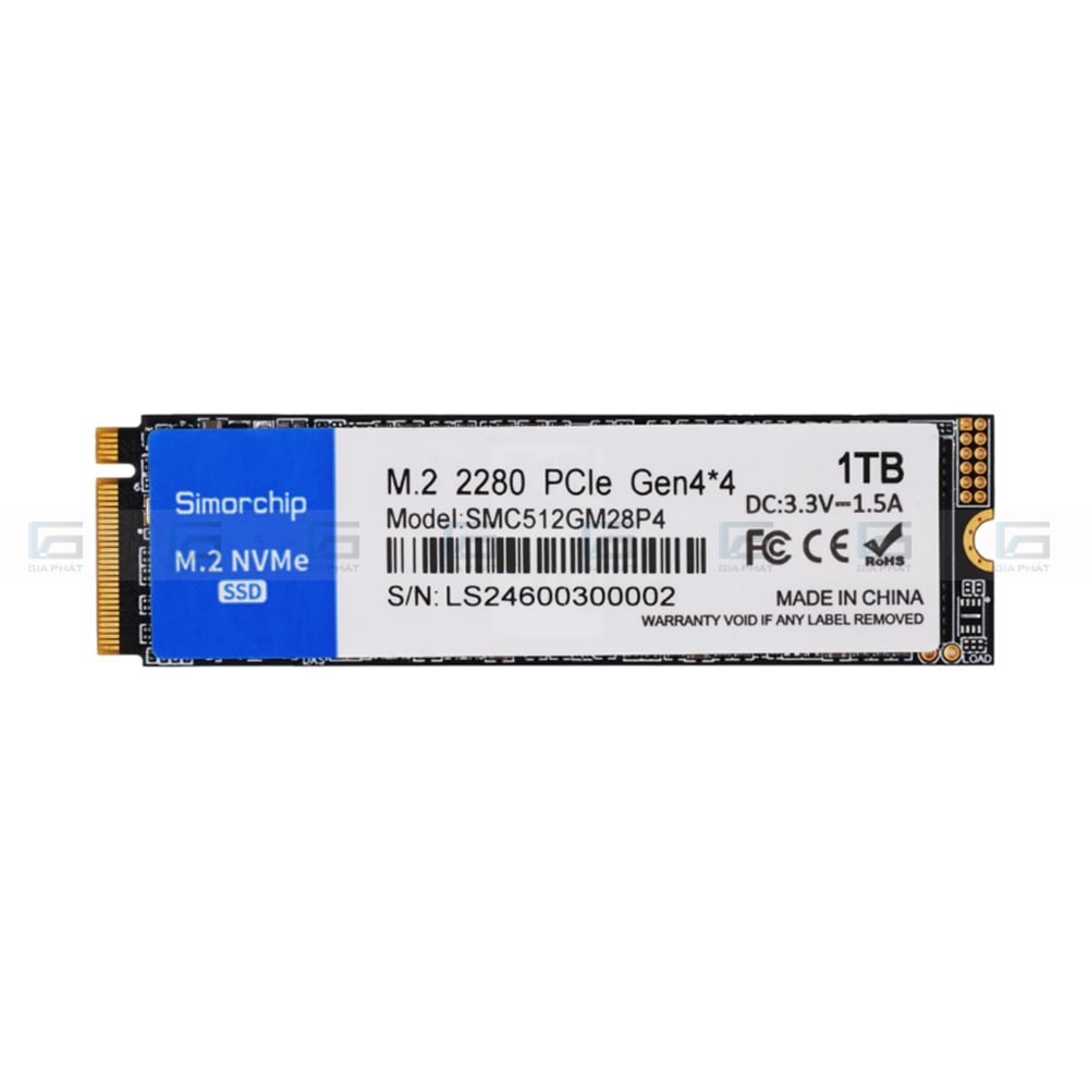 Ổ cứng lưu trữ máy vi tính Simorchip SSD320 Pro GEN 3x4 1TB (2800/1800)