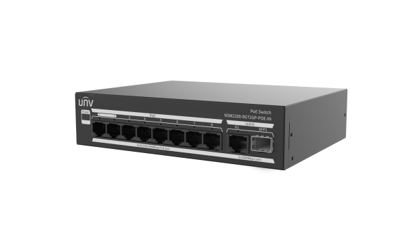 Switch UNV NSW2100-9GT1GP-POE-IN 10 Cổng ( 8 PoE + 1 Uplink + 1 SFP ) 10/100/1000 Mbps