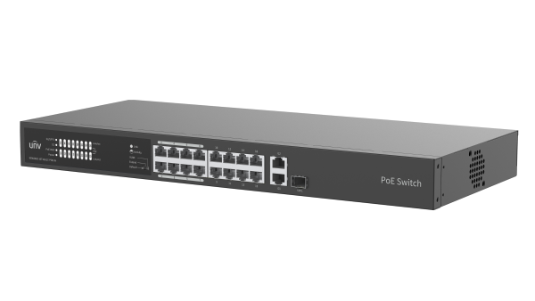 Switch UNV NSW2020-16T1GT1GC-LPOE-IN 18 Cổng ( 16 PoE + 1 Uplink + 1 Combo ) 10/100 Mbps