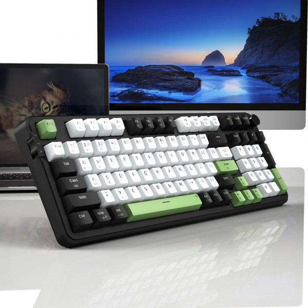 Bàn phím cơ EDRA EK398W (BLACK + WHITE + GREEN)