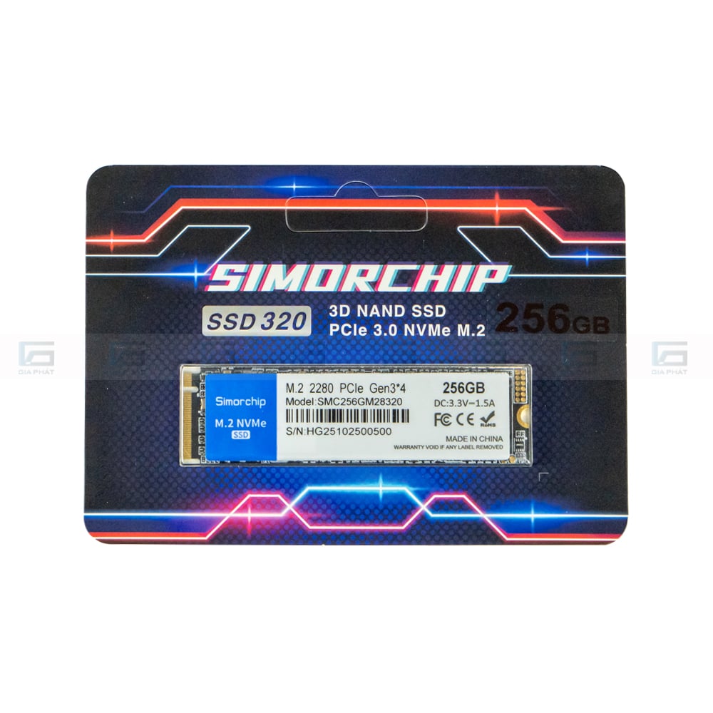 Ổ cứng lưu trữ máy vi tính Simorchip SSD320 Pro GEN 3x4 256GB (2800/1800)