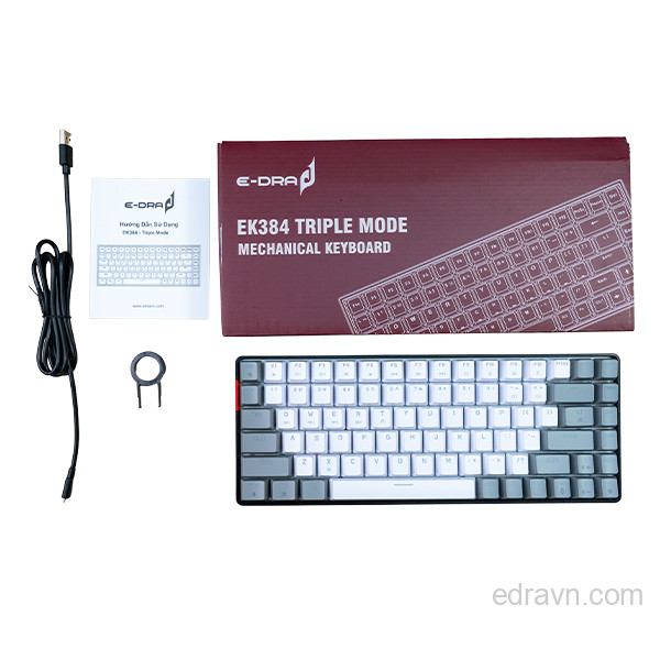 Bàn phím cơ chơi game EDRA EK384 Triple Mode - Beta