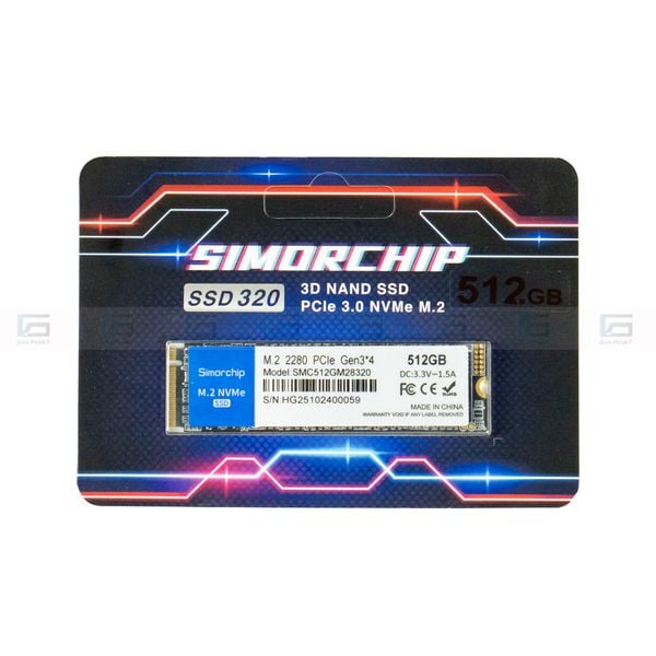 Ổ cứng lưu trữ máy vi tính Simorchip SSD320 GEN 3x4 512GB (2400/1600)