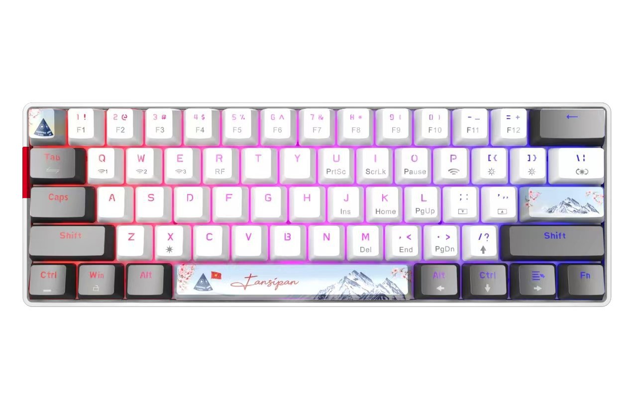 Bàn phím cơ chơi game EDRA EK361W - SNOW (Gray + White)
