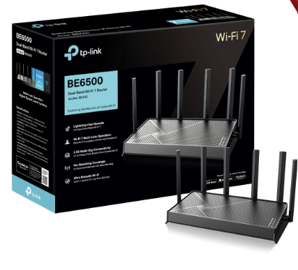 Bộ phát wifi 7 TP-Link Archer BE400 (Chuẩn BE/ 6500Mbps/ 6 Ăng-ten ngoài/ EasyMesh/ Dưới 100 User)