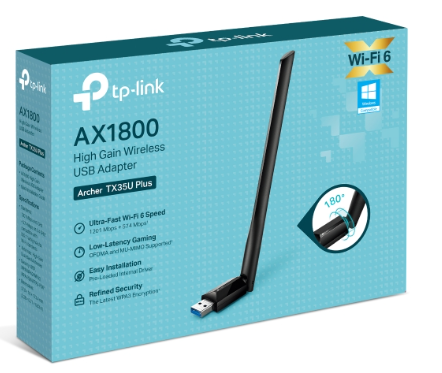 Cạc mạng không dây TP-Link USB Archer TX35U plus (Chuẩn AX/ AX1800Mbps)
