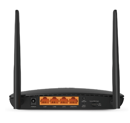 Bộ phát wifi 4G TP-Link TL-MR6400 (Chuẩn N/ 300Mbps/ 2 Ăng-ten ngoài/ Khe Sim 4G/ 25 User)