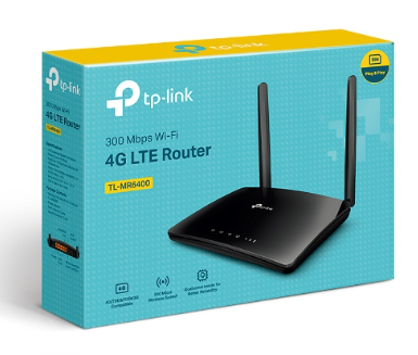 Bộ phát wifi 4G TP-Link TL-MR6400 (Chuẩn N/ 300Mbps/ 2 Ăng-ten ngoài/ Khe Sim 4G/ 25 User)