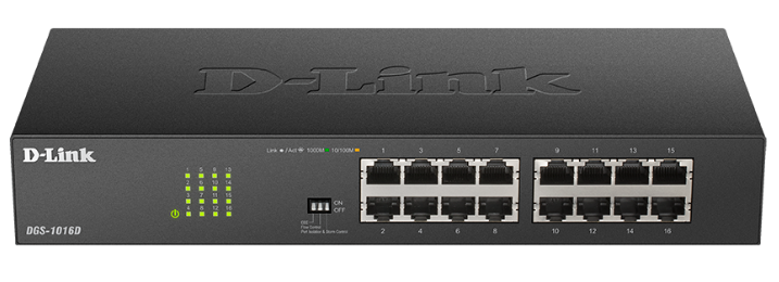 Bộ chuyển mạch D-Link Gigabit không quản lý 16 cổng dành cho máy tính để bàn DGS-1016D