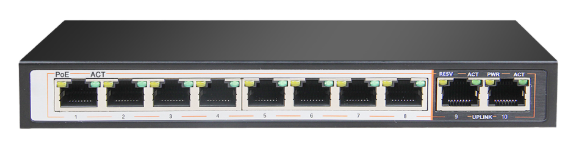 Bộ chuyển mạch D-Link PoE 8GE + 2GE Uplink 250m DGS-F1010P-E