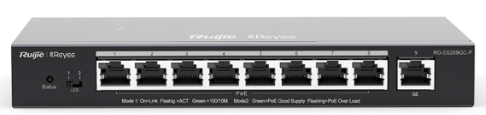 Switch Để Bàn 9 Cổng Gigabit Ruijie Reyee RG-ES209GC-P
