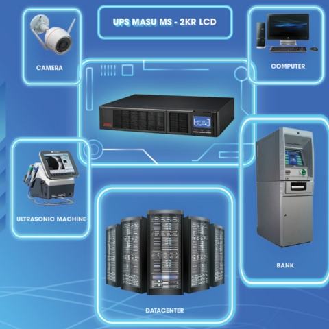 Bộ Lưu Điện Online Rack Masu MS – 2KR LCD 2000VA/1800W