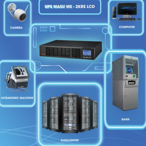 Bộ Lưu Điện Online Rack Masu MS – 2KRS LCD 2000VA/1800W