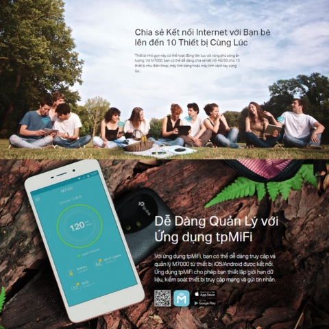 Bộ Phát Wifi Di động 4G LTE TP-Link M7000 150Mbps
