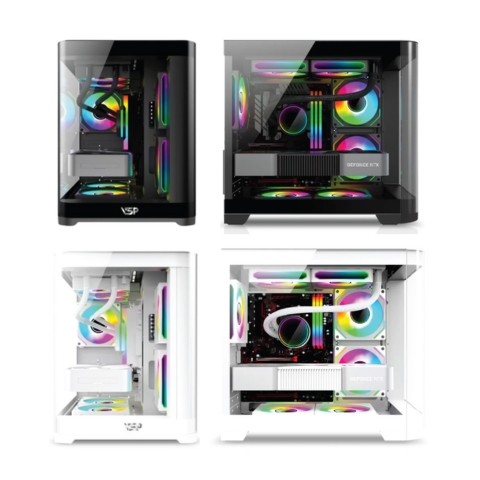 Case Thùng Máy Aquanaut Pro Gaming M-ATX X7 Đen/Trắng