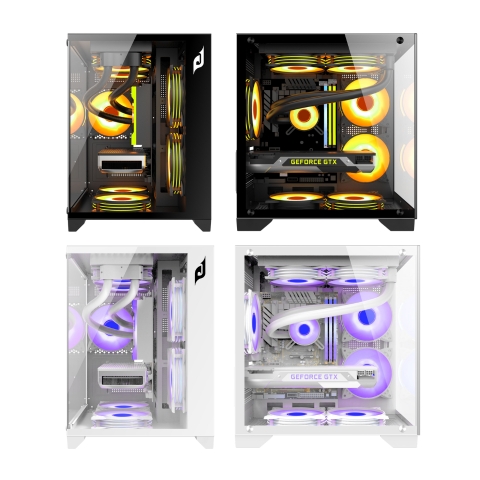 Case Thùng Máy EDRA ECS1503 Đen/Trắng